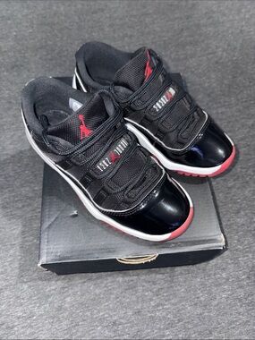 Jordan Kids 11 Low - Black and Red / Size 13K